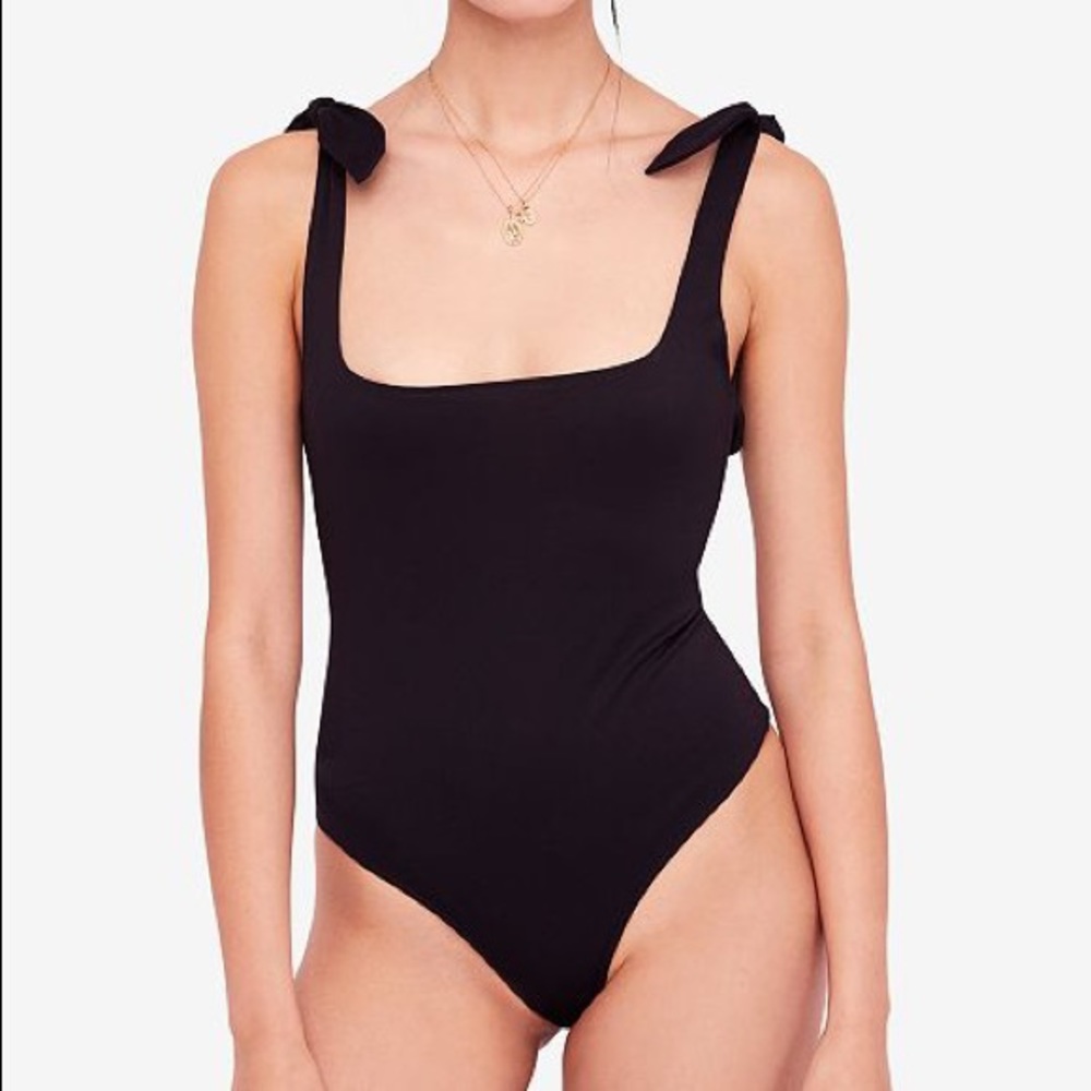 Free People Black Bodysuit